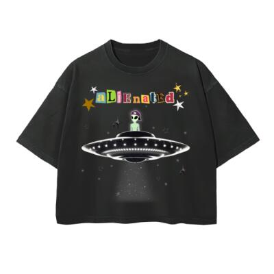 alienated tee crop NEGRA  Miniatura