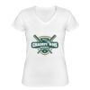Playera Dama: Algodón Peinado Cuello V Miniatura