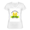 Playera Dama: Algodón Peinado Cuello V Miniatura