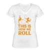 Playera Dama: Algodón Peinado Cuello V Miniatura
