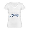Playera Dama: Algodón Peinado Cuello V Miniatura