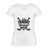 Playera Dama: Algodón Peinado Cuello V Miniatura