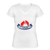 Playera Dama: Algodón Peinado Cuello V Miniatura