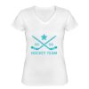 Playera Dama: Algodón Peinado Cuello V Miniatura