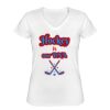 Playera Dama: Algodón Peinado Cuello V Miniatura